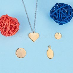 304ステンレススチールチャーム  混合形状  ゴールドカラー  プラスチックビーズ保存容器：10.3x1.7cm&nbsp;STAS-PH0018-27G