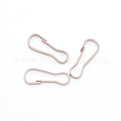 ステンレス鋼のキーホルダーの留め金のパーツ  ステンレス鋼色  20x7x1.8mm&nbsp;STAS-WH0016-08B-P