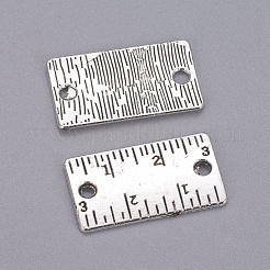 チベットスタイルの亜鉛合金定規リンクコネクター  鉛フリー＆カドミウムフリー  アンティークシルバー  11x21x1mm  穴：2.5mm  約375個/500g&nbsp;TIBEP-R334-300AS-RS