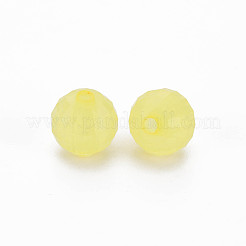 透明なアクリルビーズ  染め  多面カット  ラウンド  きいろ  9.5x9.5mm  穴：2mm  約970個/500g&nbsp;TACR-S153-42E-05