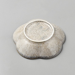 磁器キャンドルホルダー  花  淡い茶色  123x123x33mm  内径：22.5mm&nbsp;DJEW-WH0028-024B