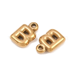 304ステンレスペンダント  文字チャーム  イオンプレーティング（ip）  文字B  9.5~10x2.5~9x2.5mm  穴：1.2mm&nbsp;STAS-S186-12B-G01