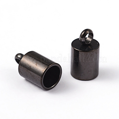 柱 304 ステンレススチールコードエンド  イオンプレーティング（ip）  電気泳動黒  9x5mm  穴：2mm  内径：4mm&nbsp;STAS-L176-15