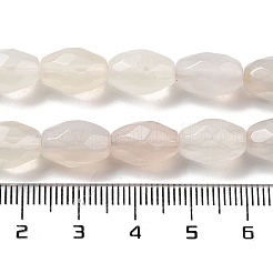 天然ホワイトアゲート瑪瑙ビーズ連売り  多面カットコメ  12.5x8mm  穴：1.2mm  約16個/連  7.68インチ（19.5cm）&nbsp;G-P520-C14-01