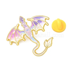 エナメルピン  バックパック服用合金ブローチ  ゴールドカラー  ドラゴン  34x36mm&nbsp;JEWB-P056-01C-G