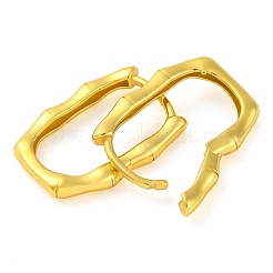女性用 925 スターリングシルバー フープ イヤリング  長方形  18KGP本金メッキ  15.5x12x2mm&nbsp;STER-U005-16G