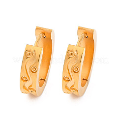 304ステンレススチール研磨効果フープピアス  イオンプレーティング（ip）  ゴールドカラー  16x4mm&nbsp;EJEW-M001-17G