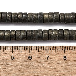 天然石パイライトビーズ連売り  ディスク  ヒシビーズ  6~6.5x3~3.5mm  穴：0.7mm  約121個/連  15.08''（38.3センチメートル）&nbsp;G-L624-I13-3x6mm
