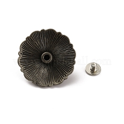合金装飾リベット  合成ターコイズ付き  DIYアクセサリー  花付きフラットラウンド  レッド  25x11mm  穴：2.5mm&nbsp;FIND-WH0108-43AS-02