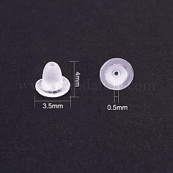 プラスチック製ピアスキャッチ  ピアスバックキャッチ  透明  4x3.5x3.5mm  穴：0.5mm  約500個/箱&nbsp;KY-PH0006-02
