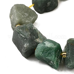 未加工の粗い天然緑アベンチュリンビーズ連売り  ナゲット  シードビーズで  14~28x15~25x10~27mm  穴：1.2~1.4mm  約9~10個/連  7.76''~8.07''（19.7~20.5センチメートル）&nbsp;G-Z087-B05