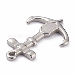 変色しない304ステンレススチールペンダント  アンカー  ステンレス鋼色  34x22x3mm  穴：2.4mm&nbsp;STAS-O140-04P