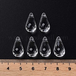 透明なアクリルパーツ  多面カット  ティアドロップ  透明  17.5x9mm  穴：2mm  約818個/500g&nbsp;MACR-S373-121-B01