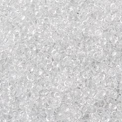 MIYUKIラウンドロカイユビーズ  日本製シードビーズ  （rr131)透明クリスタル  15/0  1.5mm  穴：0.7mm  約5555PCS /ボトル  10 G /ボトル&nbsp;SEED-JP0010-RR0131