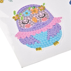 子供のためのDIYフクロウダイヤモンド絵画ステッカーキット  ダイヤモンド塗装ステッカー付き  ラインストーン  ダイヤモンド付箋  トレープレートと接着剤クレイ  ミックスカラー  25x18x0.03cm&nbsp;DIY-O016-02