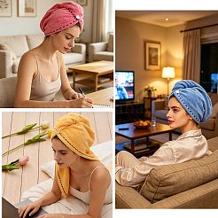 3個 3色 ファイバーヘアードライタオルラップ  速乾性ヘアターバン  ミックスカラー  640x270x11mm  1pc /カラー&nbsp;FB-FSC98E-01B
