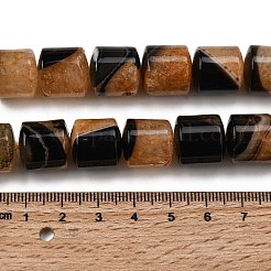 天然石瑪瑙ビーズ連売り  染め＆加熱  ドラム  オレンジ  14~14.5x13.5~14.5mm  穴：1~1.2mm  約28個/連  15.55