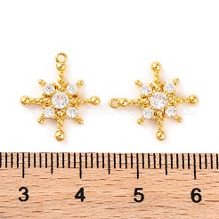 真鍮マイクロパヴェクリアキュービックジルコニアペンダント  スター  18KGP本金メッキ  15.9x14.1x2.7mm  穴：1mm&nbsp;KK-U017-10G-G