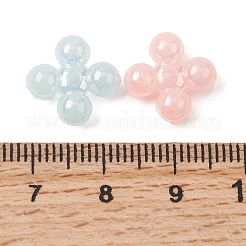 UVメッキ不透明アクリルビーズ  花  ABカラーメッキ  ミックスカラー  13x5mm  穴：1.8mm  約1630個/500g&nbsp;OACR-G058-12