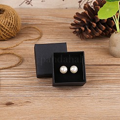 正方形の厚紙製イヤリングジュエリーギフトボックス  内部のスポンジ  ブラック  5x5x3cm&nbsp;PW-WG62646-02