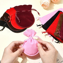 ひょうたんベルベットバッグ 10種類 10個  ミックスカラー  9.5~12x7.5~10cm  1個/スタイル&nbsp;TP-YW0001-03