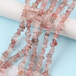 天然石ストロベリークォーツビーズ連売り  チップ  1.5~4.5x3~13x2.5~8mm  穴：0.6mm  30.94~31.97インチ（78.6~81.2cm）&nbsp;G-G0003-B06