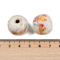 手作りランプワークビーズ  ラウンド  ベージュ  20.5-21x19-20mm  穴：4mm&nbsp;BLOW-D006-01G