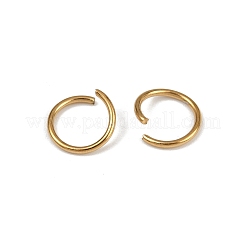 304ステンレススチールオープン丸カン  イオンプレーティング（ip）  ゴールドカラー  9x1mm  18ゲージ  内径：7mm&nbsp;STAS-Z137-01G-11