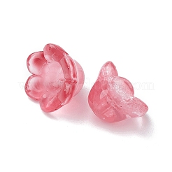 透明ガラスビーズ  花  インディアンレッド  11~12x7.5~8mm  穴：1.4mm&nbsp;LAMP-FS0001-09E