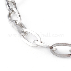 304ステンレススチールアズキチェーンブレスレット  真鍮カニカン付き  ステンレス鋼色  7-5/8インチ（19.5cm）&nbsp;BJEW-JB06194-02