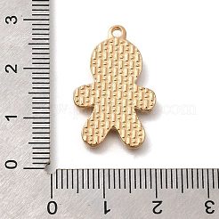 クリスマステーマ合金エナメルペンダント  ジンジャーブレッドマンのチャーム  ライトゴールド  25x16x2mm  穴：1.6mm&nbsp;ENAM-Q509-02KCG-04