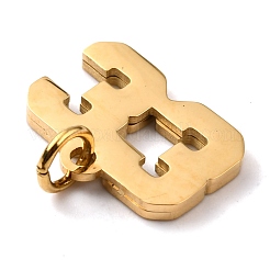 316サージカルステンレススチールチャーム  丸カン付き  番号  ゴールドカラー  NUM。33  13x17x2mm  穴：4mm&nbsp;STAS-WH0022-84G-33