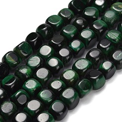 天然石タイガーアイビーズ連売り  染め＆加熱  ナゲット  タンブルストーン  グリーン  7.5~8.5x7~8x7~8mm  穴：1mm  約49個/連  15.28~15.43''（38.8~39.2センチメートル）&nbsp;G-F810-A01-8mm