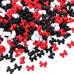 500個の不透明なアクリルビーズ  蝶結び  ファイヤーブリック  7.5x10x5.5mm  穴：1.6mm&nbsp;SACR-PA0001-21E