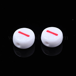 白い不透明なアクリルビーズ  混合色番号のフラットラウンド  NUM。1  7x3.5mm  穴：1.2mm  約3800個/500g&nbsp;MACR-T038-18-1