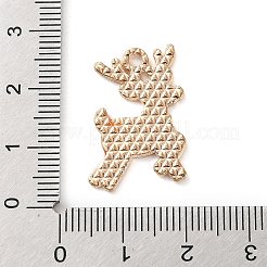 合金エナメルチャーム  クリスマステーマのチャーム  ゴールドカラー  鹿  23.5x16x1.2mm  穴：2mm&nbsp;ENAM-B030-02G-11