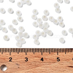 8/0 ガラスシードビーズ  艶消し  銀並ぶ  ラウンド  ホワイト  3x2mm  穴：0.8mm&nbsp;X-SEED-Z001-C-E08