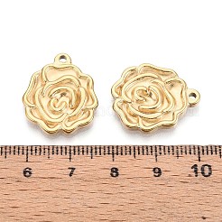 304ステンレスペンダント  花のチャーム  14KGP本金メッキ  21x18x2.5mm  穴：1.6mm&nbsp;STAS-N109-192G