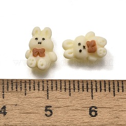 ルミナスオペーク樹脂カボション  ウサギとリボン  エナメル  暗闇で光る  レモンシフォン  10x7.5x3mm&nbsp;CRES-R458-07