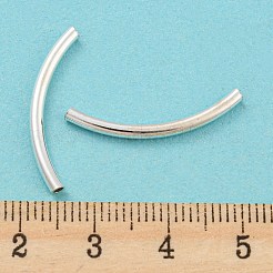 925純銀製のチューブビーズ  カーブチューブ  銀  26x6x2mm  穴：1.4mm&nbsp;STER-Q191-03C-S