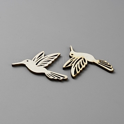 木材レーザーカットビッグペンダント  染色されていない  動物チャーム  鳥  54.5x43x2.5mm  穴：1.6mm&nbsp;WOOD-WH0131-16B
