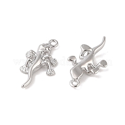 真鍮チャーム  カドミウムフリー＆ニッケルフリー＆鉛フリー  ヤモリ  プラチナメッキ  17x8.5x2.5mm  穴：1mm&nbsp;KK-Q816-32P