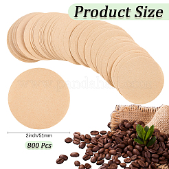 丸いコーヒーフィルター紙  モカポット用使い捨てコーヒーフィルター  淡い茶色  51x0.2mm  800pc&nbsp;AJEW-CN0004-70B