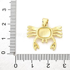 真鍮チャーム  カニチャーム  鉛フリー＆カドミウムフリー  18KGP本金メッキ  18x22.5x2.8mm  穴：4x3.5mm&nbsp;KK-S511-17G