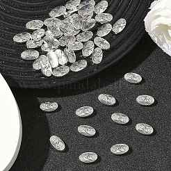 花チベットスタイル合金ビーズオーバル  カドミウムフリー＆鉛フリー  アンティークシルバー  10x6x2.5mm  穴：1.5mm&nbsp;TIBEB-1199-AS-LF