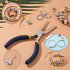 高炭素鋼ペンチ  ワイヤー ルーピング プライヤー ベイル メイキング ライト プライヤー (2~8mm ループ) ビーズ ジュエリー メイキングおよびワイヤー フォーミング用  ブルー  157x90x14mm&nbsp;TOOL-YW0122-27P