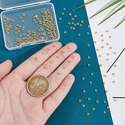 真鍮製スペーサービーズ200個  ニッケルフリー  ロンデル  ツイスト  18KGP本金メッキ  3x1.5mm  穴：1.2mm&nbsp;KK-UN0002-57