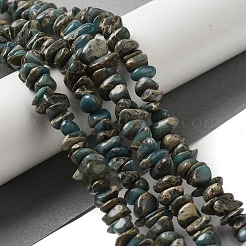 天然石蛇紋岩ビーズ連売り  チップ  6~12x4~8x2~6mm  穴：1mm  15.75~16.14インチ（40~41cm）&nbsp;G-F771-C01-02