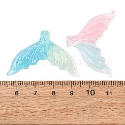 蓄光海の透明樹脂カボション  暗闇で光る  マーメイドテール  26x41x6mm&nbsp;CRES-L045-02C