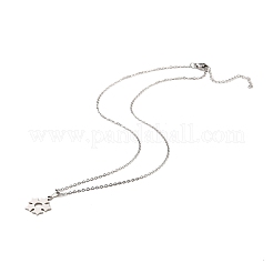 変色しないステンレススチールペンダントネックレス  スター  11.89インチ（30.2cm）  ペンダント：18x15.5mm&nbsp;LS-NJEW-K267-01B-P